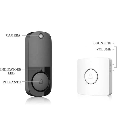 Videocitofono Ip Senza Fili Wifi Campanello Smart Sensore Di Movimento Ip10a