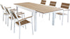 VIDUUS---set-tavolo-160/240x95-struttura-in-alluminio-bianco-compreso-di-6-sedute-Bianco-Milani-Home