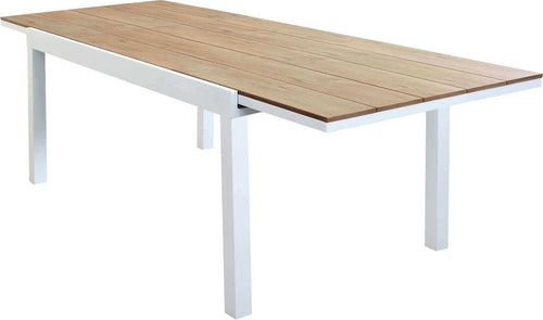 VIDUUS---tavolo-da-giardino-allungabile-in-alluminio-e-polywood-200/300x95-Bianco-Milani-Home