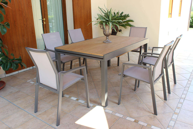 VIDUUS---tavolo-da-giardino-in-alluminio-160/240x95-Taupe-Milani-Home