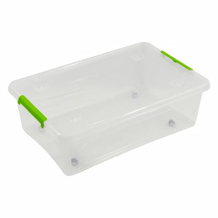 Contenitore multiuso in PVC con ruote direzionali e coperchio 58x39 cm