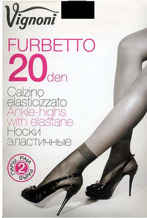 Vignoni-Calzino-20den-Setificato-con-Bordo-Confort-Taglia-Unica-2-Paia-Nero