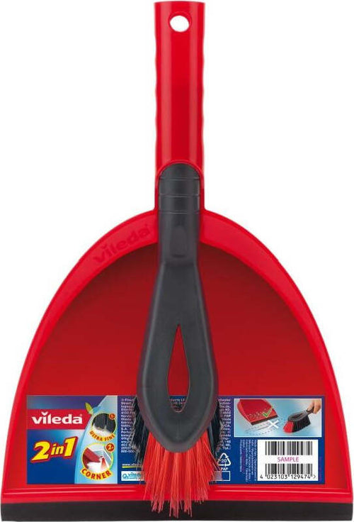 Vileda-Paletta-immondizie-con-scopino-2-in-1-Rosso
