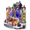 Scena animata a Led con case e albero di natale con luci e movimenti 31 cm