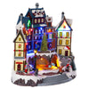 Scena animata a Led con case e albero di natale con luci e movimenti 31 cm
