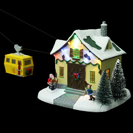 Scena animata a Led Funivia con vagoni che si muovono, decorazione da 53 cm