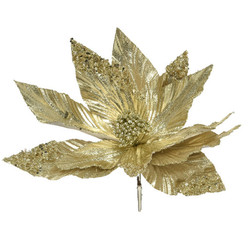 Ramo decorativo Fiore color Oro in poliestere da 30 cm per composizioni floreali