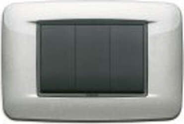 VIMAR---1-PLACCA-EIKON-ROUND-3-MODULI-IN-METALLO-COLORE-ARGENTO-METAL-20683.10