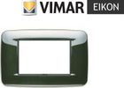 VIMAR---1-PLACCA-EIKON-ROUND-3-MODULI-IN-METALLO-COLORE-VERDE-OXFORD-METAL-20683.05