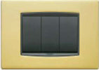 Vimar---Placca-Classic-3-moduli-in-metallo-Serie-Eikon-colore-Oro-Satinato-20653.21