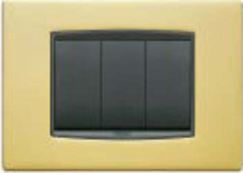 Vimar---Placca-Classic-3-moduli-in-metallo-Serie-Eikon-colore-Oro-Satinato-20653.21