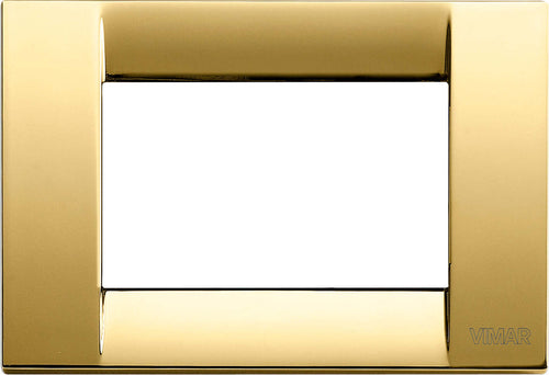 Vimar---Placca-Classica-3-moduli-in-metallo-Serie-Idea-colore-oro-lucido-16733.32