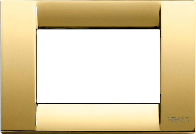 Vimar---Placca-Classica-3-moduli-in-metallo-Serie-Idea-colore-oro-lucido-16733.32