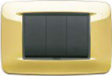 Vimar---Placca-Eikon-Round-3-moduli-in-metallo-colore-oro-lucido-20683.24