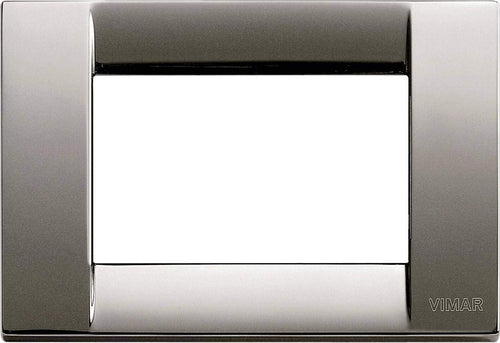 VIMAR---PLACCA-IDEA-3-MODULI-METALLO-CROMO-NERO-ART.-16733.31