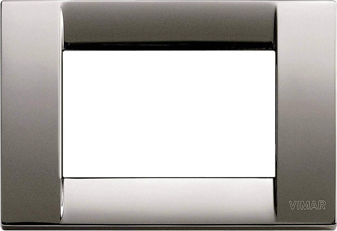 VIMAR---PLACCA-IDEA-3-MODULI-METALLO-CROMO-NERO-ART.-16733.31