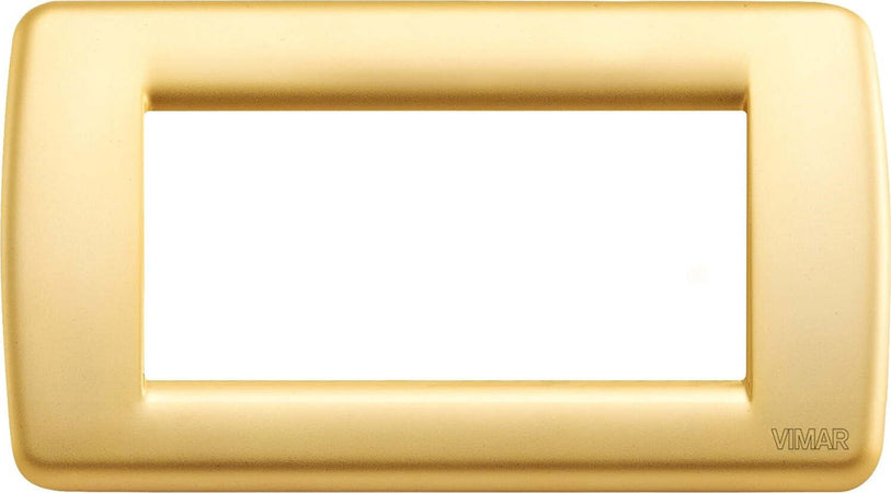 VIMAR---PLACCA-IDEA-RONDO'-4-MODULI-ORO-OPACO
