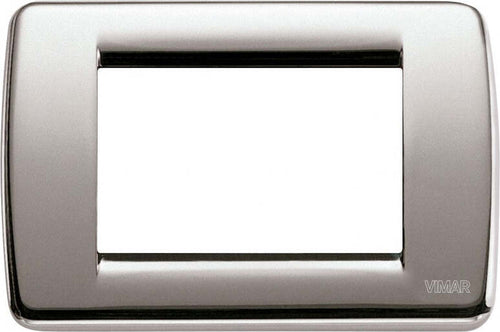 Vimar---Placca-Rondo'-3-Moduli-Serie-Idea-in-metallo-colore-Nichel-Spazzolato-16753.34