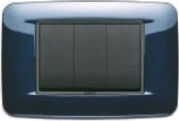 VIMAR--1-PLACCA-EIKON-ROUND-3-MODULI-IN-METALLO-COLORE-BLU-TOLEDO-METAL-20683.06