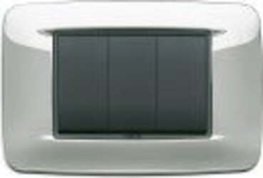 VIMAR-PLACCA-ROUND-EIKON-METALLO-3M-CROMO-NERO