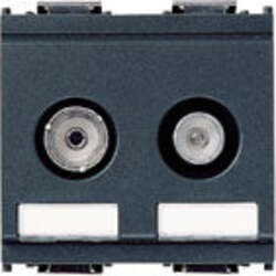 VIMAR-SWERIE-IDEA-PRESA-COASSIALE-PASSANTE-2-USCITE-IEC-169-2-ATTUAZIONE-DI-DERIVAZIONE-10-DB-GRIGA-2MODULI