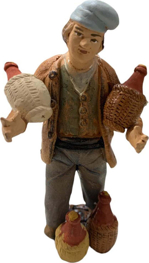 Vinaio con damigiane statuetta in terracotta artigianale per presepe napoletano da h 12 cm Casa e cucina/Decorazioni per interni/Addobbi e decorazioni per ricorrenze/Decorazioni natalizie/Presepi/Statuine e fondali per il presepe MagiediNatale.it - Altamura, Commerciovirtuoso.it