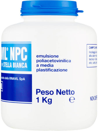 Vinavil NPC Stella Bianca 1 Kg per Bricolage e fai da Te per Legno Plastica Carta e Cartone