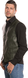 Vincent---Gilet-Uomo-Verde-in-vera-Pelle