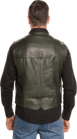 Vincent---Gilet-Uomo-Verde-in-vera-Pelle