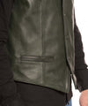 Vincent---Gilet-Uomo-Verde-in-vera-Pelle
