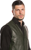 Vincent---Gilet-Uomo-Verde-in-vera-Pelle