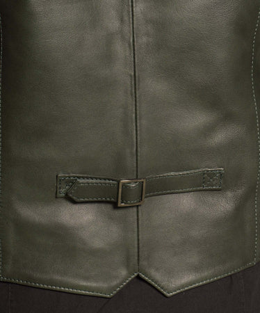 Vincent---Gilet-Uomo-Verde-in-vera-Pelle