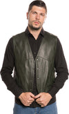Vincent---Gilet-Uomo-Verde-in-vera-Pelle