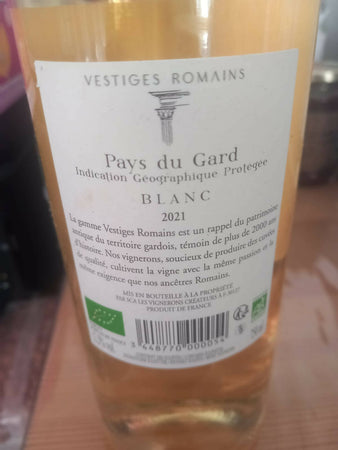 Vino Francese Bianco Biologico Chardonney Domaine Taliani Pays d'Oc ( Francia) 75cl 2021 igp / domaine taliani