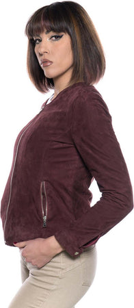 Viola---Giacca-Donna-Bordeaux-in-vera-pelle-Camoscio