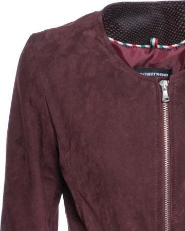 Viola---Giacca-Donna-Bordeaux-in-vera-pelle-Camoscio