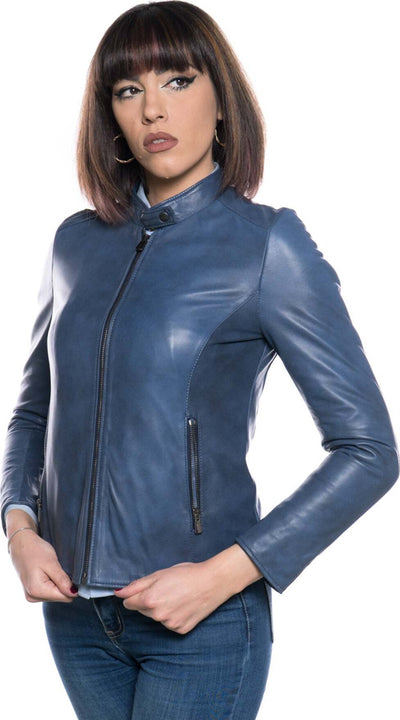 Violetta-Bis---Giacca-Donna-Blu-in-vera-pelle