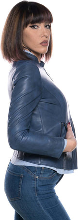 Violetta-Bis---Giacca-Donna-Blu-in-vera-pelle