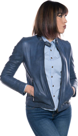 Violetta-Bis---Giacca-Donna-Blu-in-vera-pelle