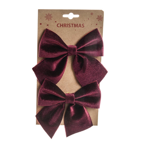 Fiocco di natale in velluto decorazione natalizia per albero e ghirlanda dietro porta set da 2