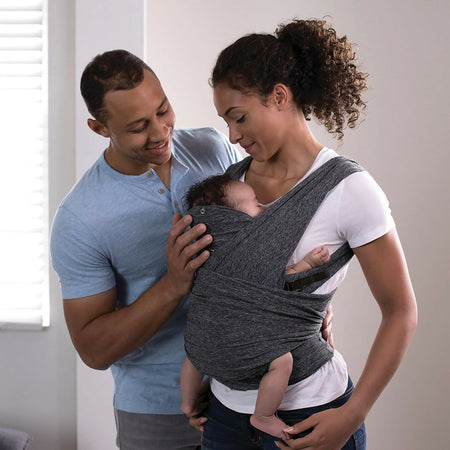 CHICCO Boppy Comfyfit Evolution - Portabebè, Semplice da Indossare e Regolabile, Portabebè Neonato Fronte Mamma Ergonomico con Supporto Testa e Collo, Ampie Fasce Da Annodare, Giromanica Regolabile, 0 Mesi+, colore GREY grigio
