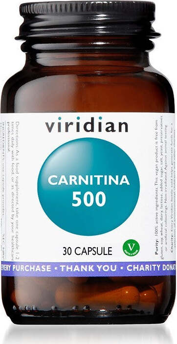 Viridian-Carnitina-500-30-capsule-Integratore-alimentare