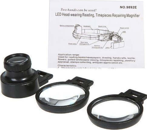 VISIERA OCCHIALI LENTE LENTI INGRANDIMENTO CON LED TORCIA TESTA FRONTALE  Trade Shop italia - Napoli, Commerciovirtuoso.it