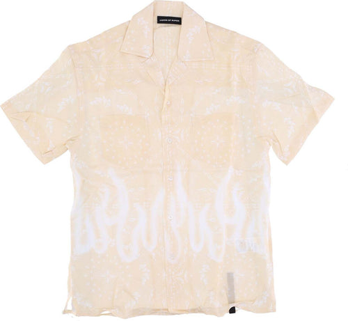 VISION-OF-SUPER-Camicia-Manica-Corta-Uomo-Spray-Flames-Bandana-Shirt-Beige-da-uomo