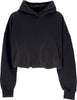 VISION-OF-SUPER-Felpa-Cappuccio-Corta-Donna-Corrosive-Flames-Hoodie-Black-da-donna