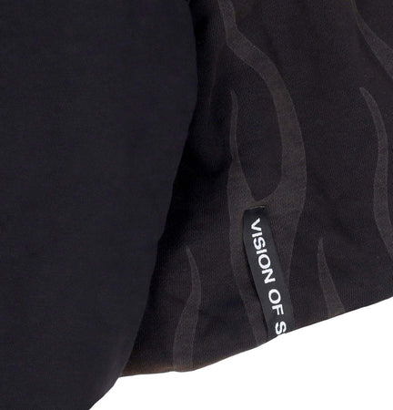 VISION-OF-SUPER-Felpa-Cappuccio-Corta-Donna-Corrosive-Flames-Hoodie-Black-da-donna