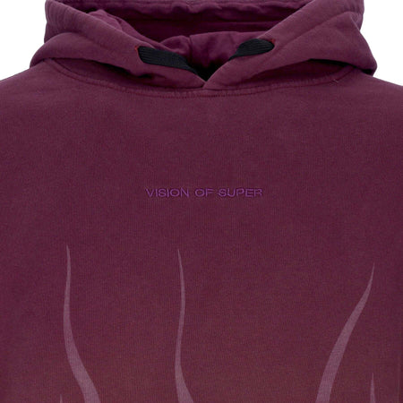VISION-OF-SUPER-Felpa-Cappuccio-Uomo-Corrosive-Flames-Hoodie-Grape-Wine-da-uomo