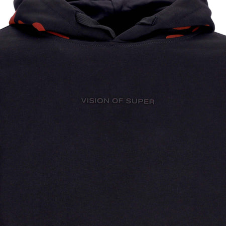 VISION-OF-SUPER-Felpa-Cappuccio-Uomo-Negative-Flames-Hoodie-Black/red-da-uomo