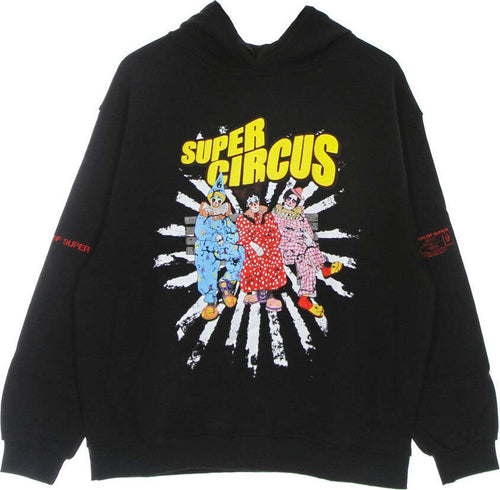 VISION-OF-SUPER-Felpa-Leggera-Cappuccio-Uomo-Clowns-Print-Oversize-Hoodie-Black-da-uomo