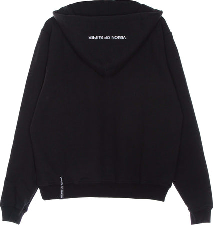 VISION-OF-SUPER-Felpa-Leggera-Cappuccio-Uomo-Green-Face-Hoodie-X-Nove25-Black/green-da-uomo
